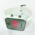 LED light silicone mirror watches